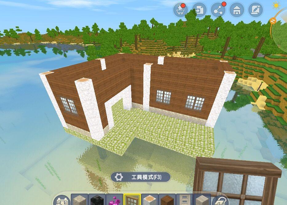 迷你世界最好看的大房子制作教程，水上别墅的建造方式